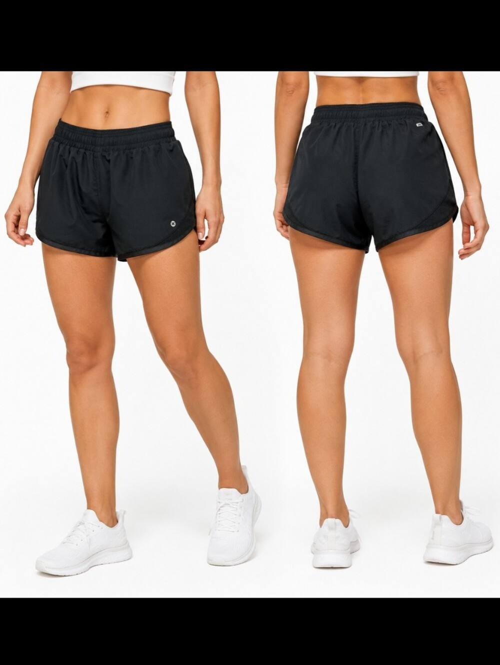 RBX Black Dolphin Hem Running Shorts S/P Lined Active 2.5" Inseam